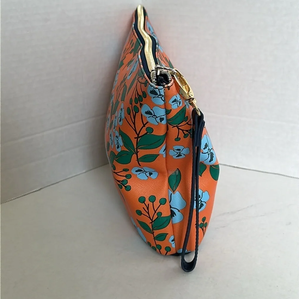 Dabney Lee Floral Orange and Blue Women's Bag wristlet NWOT